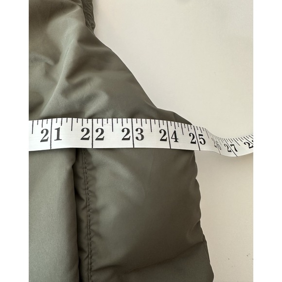 Zara Puffer Vest Women's Size XXL Olive Full Zip Pockets High‎ Collar Outdoor - Picture 5 of 8